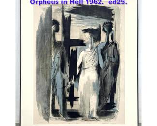 Lot 1097 Benton Spruance Color Lithograph. Orpheus in Hell 1962. ed25.