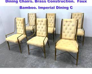 Lot 1317 Set 6 Bronze Finish Mastercraft Dining Chairs. Brass Construction. Faux Bamboo. Imperial Dining C