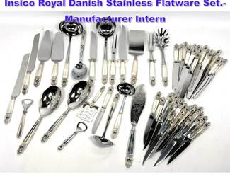Lot 1211 67 pcs International Stainless and Insico Royal Danish Stainless Flatware Set. Manufacturer Intern