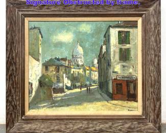 Lot 1050 French Painting on Canvas Signature Obstructed by frame. 