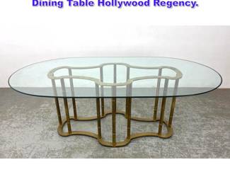 Lot 1316 Mastercraft Brass Racetrack Dining Table Hollywood Regency.
