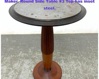 Lot 736 Barry Newstat studio Furniture Maker. Round Side Table 3 Top has inset steel. 
