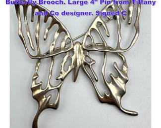 Lot 864 ANGELA CUMMING Sterling Silver Butterfly Brooch. Large 4 Pin from Tiffany and Co designer. Signed C