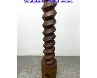Lot 1076 French Wine Press Pedestal Sculpture. Solid wood. 
