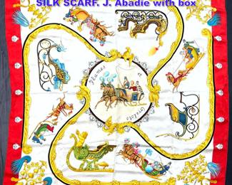Lot 810 HERMES PLUMES ET GRELOTS SILK SCARF. J. Abadie with box 