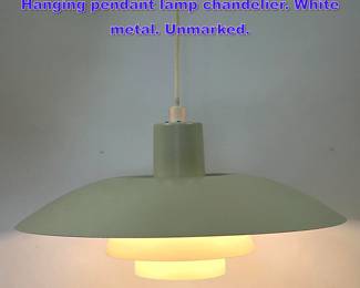 Lot 915 Poul Henningsen for Louis Poulsen Hanging pendant lamp chandelier. White metal. Unmarked.