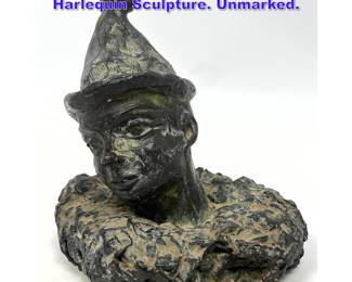 Lot 706 Small Bronze Picasso Style Harlequin Sculpture. Unmarked.