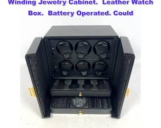Lot 1148 Scatola Del Tempo Watch Winder Winding Jewelry Cabinet. Leather Watch Box. Battery Operated. Could