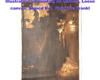 Lot 1052 BERNARD Bernie FUCHS Illustration oil painting on Canvas. Loose canvas. Signed B F. From the Frankl