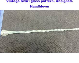 Lot 1171 74 inch glass cane walking stick. Vintage Swirl glass pattern. Unsigned. Handblown