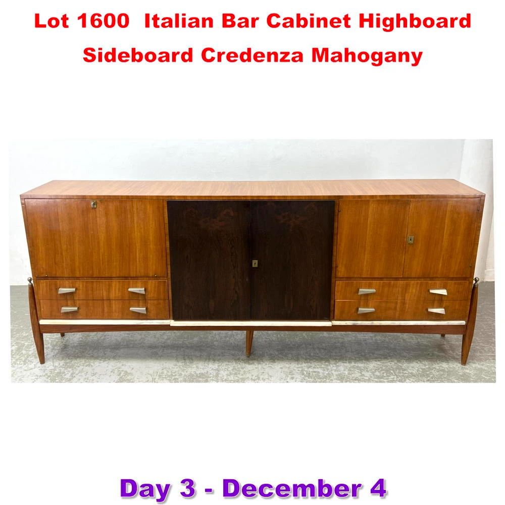Lot 1600 Italian Bar Cabinet Highboard Sideboard Credenza Mahogany