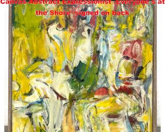 Lot 1896 Lucy Nieder 1962 Painting on Canvas Abstract Expressionist Everyone s at the Shore signed on back