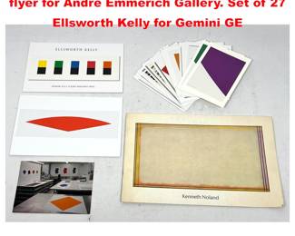 Lot 1923 KENNETH NOLAND advertising flyer for Andre Emmerich Gallery. Set of 27 Ellsworth Kelly for Gemini GE