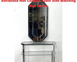 Lot 2002 DESIGN INSTITUTE OF AMERICA Attributed Hall Console Table with Matching Wall Mirror.