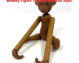 Lot 1695 Danish Teak Modern Jointed Monkey Figure Toy. Kay Bojesen style.