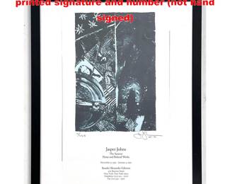 Lot 1681 JASPER JOHNS offset Litho flyer printed signature and number not hand signed