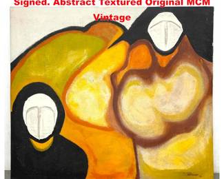 Lot 1815 W. Bogart 1970 Painting on canvas Signed. Abstract Textured Original MCM Vintage