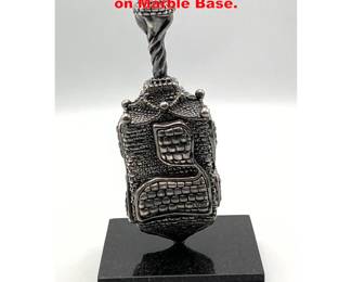 Lot 1610 Ben Zion Sterling Dreidel Sculpture on Marble Base.