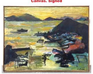 Lot 1891 A SHORE Seascape Painting on Canvas. Signed
