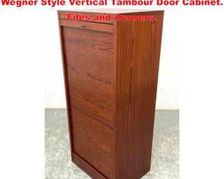 Lot 2035 Rosewood Danish Modern Denmark Wegner Style Vertical Tambour Door Cabinet. Files and drawers.
