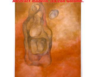 Lot 1843 Large Organic Modernist Painting. Abstract modern. ILeon Golomb.