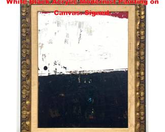 Lot 1818 DENNIS SAKELSON Abstract Red White Black Acrylic Modernist Painting on Canvas. Signed.