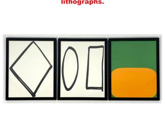 Lot 1675 3pcs ELLSWORTH KELLY offset lithographs.