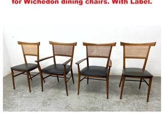 Lot 1766 Set 4 Paul McCobb planner group for Wichedon dining chairs. With Label.