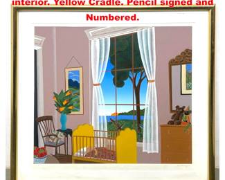 Lot 1984 THOMAS MCKNIGHT serigraph interior. Yellow Cradle. Pencil signed and Numbered.