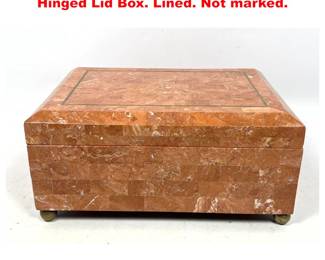 Lot 1679 Maitland Smith Marble Tesserae Hinged Lid Box. Lined. Not marked.