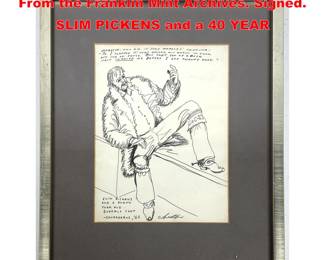 Lot 2164 Charlton Heston Sketch Drawing. From the Franklin Mint Archives. Signed. SLIM PICKENS and a 40 YEAR