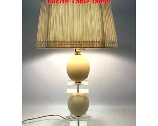 Lot 2070 Decorator Double Ostrich Egg and Lucite Table lamp.