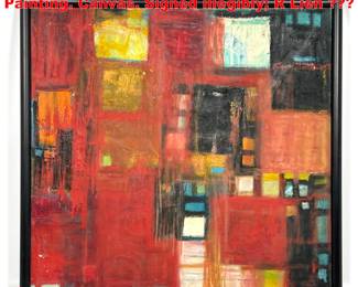 Lot 1720 Signed Modernist Abstract Painting. Canvas. Signed illegibly R Lien