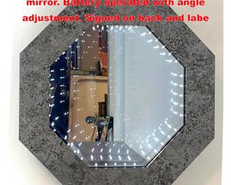 Lot 1884 Douglas Durkee 2011 Infinity mirror. Battery operated with angle adjustment. Signed on back and labe