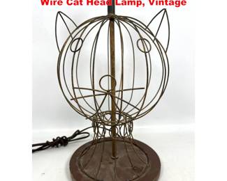 Lot 1642 Frederick Weinberg Style Vintage Wire Cat Head Lamp, Vintage