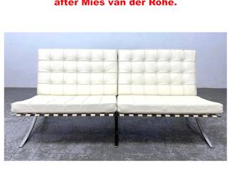 Lot 1873 Barcelona style Sofa Love Seat after Mies van der Rohe.