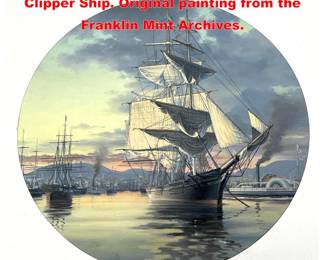 Lot 2178 Len J Pearce painting on art board. Clipper Ship. Original painting from the Franklin Mint Archives.