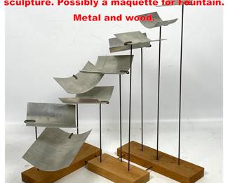 Lot 1659 Mid Century Modern Table sculpture. Possibly a maquette for Fountain. Metal and wood.