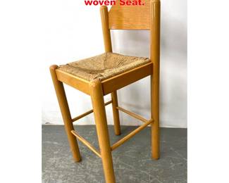 Lot 2101 Hank Loewenstein Barstool with woven Seat.