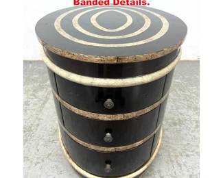 Lot 1663 Oval 3 Drawer Stand Table. Banded Details.