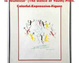 Lot 1854 After Pablo Picasso Le Ronde de la Jeunesse The Dance of Youth Print. Colorful Expressive Figure
