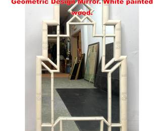 Lot 2078 Large Art Deco Tiered Skyscraper Geometric Design Mirror. White painted wood.