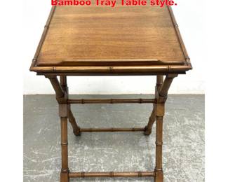 Lot 1792 BRANDT Folding Side Table. Faux Bamboo Tray Table style.
