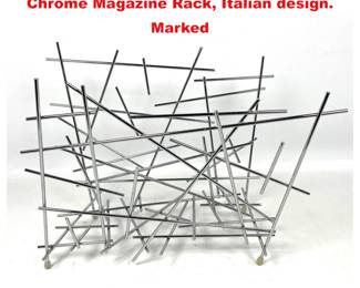 Lot 2003 Vintage Fratelli Campana for Alessi Chrome Magazine Rack, Italian design. Marked