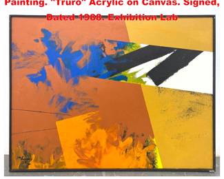 Lot 1851 JON HENRY Modernist Abstract Painting. Truro Acrylic on Canvas. Signed, Dated 1988. Exhibition Lab