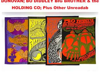 Lot 1883 4pc FILLMORE Concert Posters. DONOVAN BO DIDDLEY BIG BROTHER the HOLDING CO Plus Other Unreadab