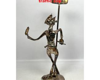 Lot 2143 Surrealist silverplate sculpture of traffic cop