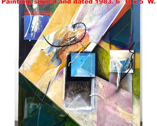 Lot 1830 ELLA DAMAST Jungle Abstract Painting signed and dated 1983. 6 Tl x 5 W.