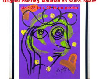 Lot 1933 Robert Keil Abstract Modern Original Painting. Mounted on board. Sheet size 22 in x 28 in on poster
