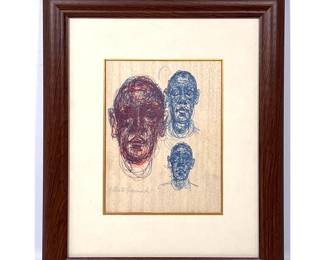 Lot 1636 Alberto Giacometti print. 3 heads.